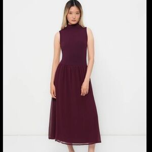 GAP Burgundy Midi Dress
